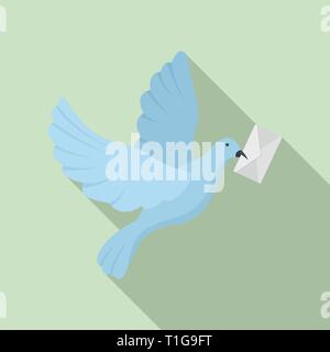 Post pigeon icon. Flat illustration of post pigeon vector icon for web design Stock Vector