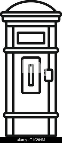 Street post box icon. Outline street post box vector icon for web design isolated on white background Stock Vector