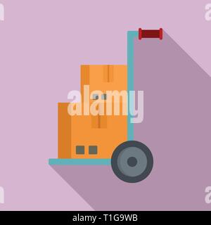 Warehouse cart icon. Flat illustration of warehouse cart vector icon for web design Stock Vector
