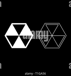 Abstract cube shape Hexagon box icon set white color vector illustration flat style simple image Stock Vector