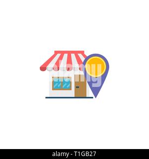 Accepted Shop. Accepted Shop Vector Flat Icon Isolated on White Background Stock Vector