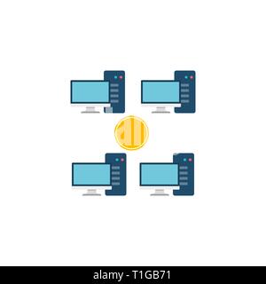 Mining Pool. Mining Pool Vector Flat Icon Isolated on White Background. Stock Vector