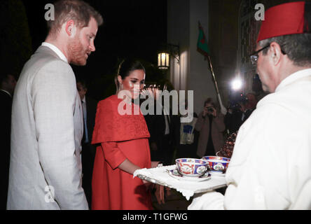 The Duke and Duchess of Sussex meet Crown Prince Moulay Hassan at a Royal Residence in Rabat, Morocco.  Featuring: Prince Harry, Harry Duke of Sussex, Meghan Duchess of Sussex, Meghan Markle Where: Rabat, Morocco When: 23 Feb 2019 Credit: John Rainford/WENN Stock Photo