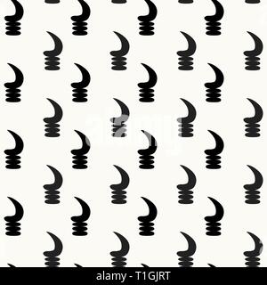Seamless African Adinkra Pattern - black and white digital art ritual symbols and screen printing nations and tribes Akans of Ghana and Cote DIvoire.  Stock Vector
