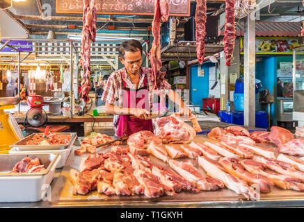 The Banzaan local food market in Patong Thailand Stock Photo