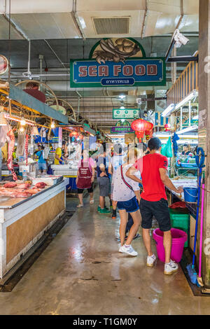The Banzaan local food market in Patong Thailand Stock Photo