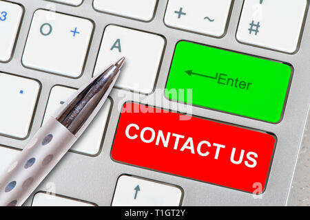 contact us printed on computer keyboard Stock Photo
