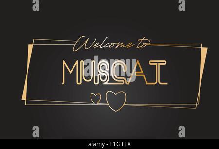 Muscat Word Lettering Muscat Welcome To Word Text with Creative Purple Pink Handwritten Font ...