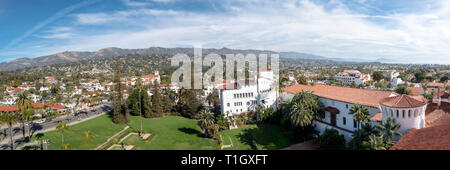 Panoramic view of  the Santa Barbara Sunken Garden Stock Photo