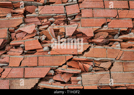 Broken brick wall as backgound. Stock Photo