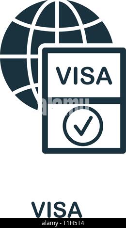 Visa icon. Creative element design from icons collection. Pixel perfect Visa icon for web design, apps, software, print usage. Stock Vector