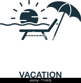 Vacation icon. Creative element design from tourism icons collection. Pixel perfect Vacation icon for web design, apps, software, print usage. Stock Vector