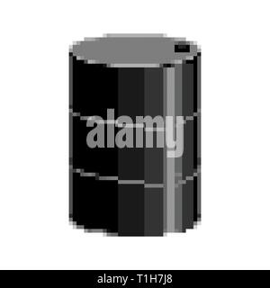 Oil barrel pixel art. 8 bit cask petroleum Stock Vector