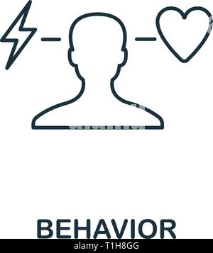 Behavior icon. Thin line design symbol from business ethics icons collection. Pixel perfect behavior icon for web design, apps, software, print usage. Stock Vector