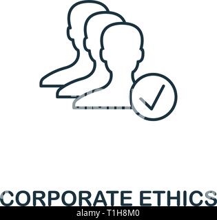 Corporate Ethics icon. Thin line design symbol from business ethics icons collection. Pixel perfect corporate ethics icon for web design, apps, softwa Stock Vector