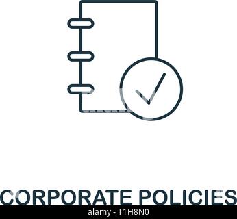 Corporate Policies icon. Thin line design symbol from business ethics icons collection. Pixel perfect corporate policies icon for web design, apps, so Stock Vector