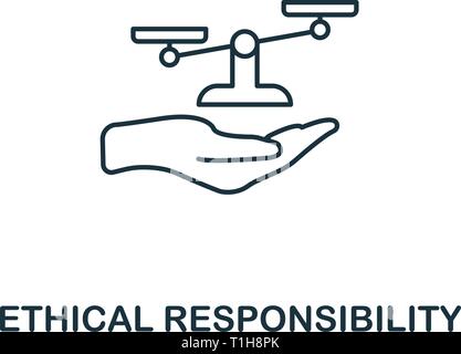 Ethical Responsibility icon. Thin line design symbol from business ethics icons collection. Pixel perfect ethical responsibility icon for web design,  Stock Vector