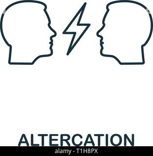 Altercation icon. Thin line design symbol from business ethics icons collection. Pixel perfect altercation icon for web design, apps, software, print  Stock Vector