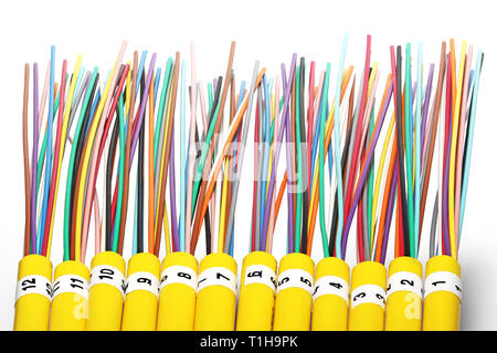 Fiber optical network cable close up Stock Photo