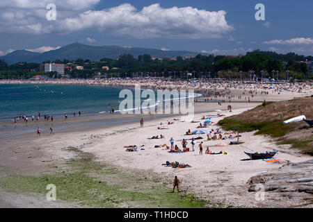 People in Playa Samil,  Samil beach, Vigo, Pontevedra province, Galicia, Spain Stock Photo