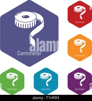 Centimeter icons vector hexahedron Stock Vector
