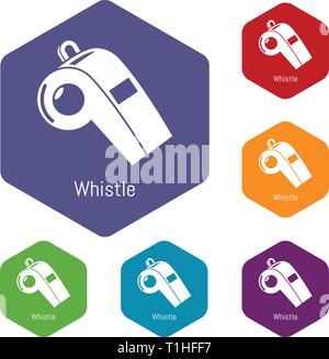 Whistle icons vector hexahedron Stock Vector
