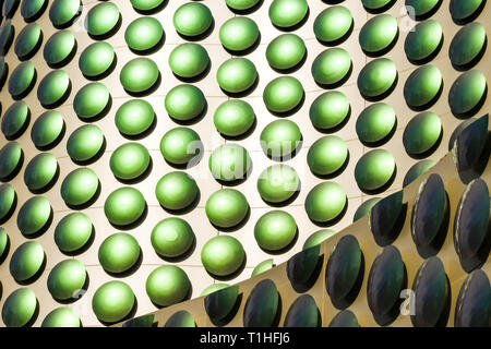 LAS VEGAS, NV, USA - FEBRUARY 2019: Pattern formed by cladding on the exterior wall of a shopping mall on the Las Vegas Strip Stock Photo
