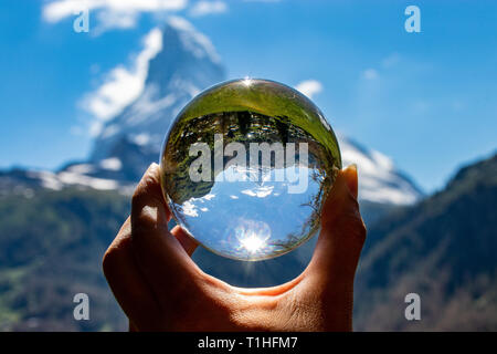 Glass ball - crystal ball matterhorn Stock Photo