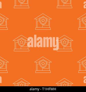 House protection pattern vector orange Stock Vector