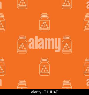 Poison insects pattern vector orange Stock Vector