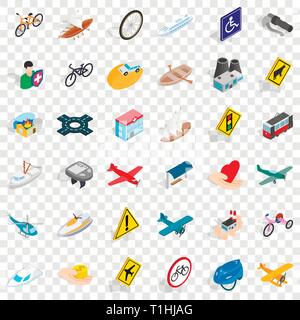 Crossroad icons set, isometric style Stock Vector