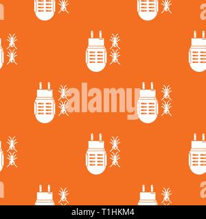 Electric mosquito pattern vector orange Stock Vector
