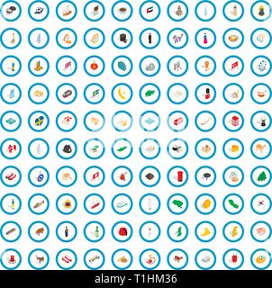 100 nation icons set, isometric 3d style Stock Vector
