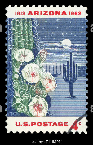 UNITED STATES OF AMERICA - CIRCA 1962: A used postage stamp from the USA, commemorating the 50th Anniversary of the statehood of Arizona, circa 1962. Stock Photo