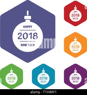Christmas ball icons vector hexahedron Stock Vector