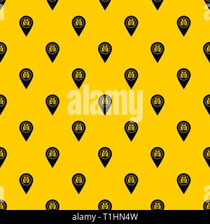 Geo tag with hospital building pattern vector Stock Vector