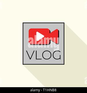 Digital vlog logo, flat style Stock Vector Image & Art - Alamy