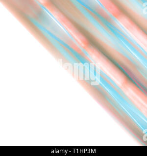 Abstract brown and blue pattern background - textured blurry stripes with isolated white space Stock Photo