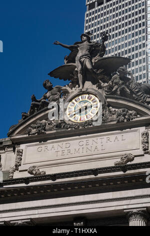 Facade of Iconic Grand Central Terminal, NYC, USA Stock Photo