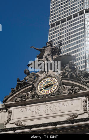 Facade of Iconic Grand Central Terminal, NYC, USA Stock Photo