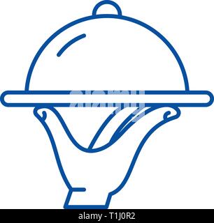 Catering line icon concept. Catering flat  vector symbol, sign, outline illustration. Stock Vector