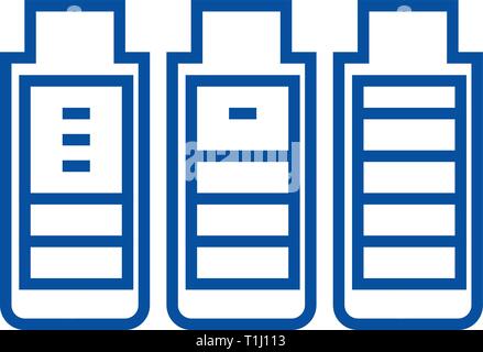 Charging battery line icon concept. Charging battery flat  vector symbol, sign, outline illustration. Stock Vector