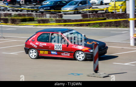 Sajmski autoslalom 2019 - Peugeot 306 Stock Photo