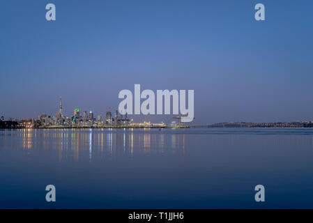 Auckland, New Zealand. View of the central business district from Okahu Bay Stock Photo