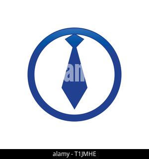 Circular Business Employee Tie Blue Icon Vector Symbol Graphic Logo Design Template Stock Vector
