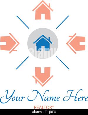 House or home with other homes surrounding it like a suburb or subdivision Stock Vector