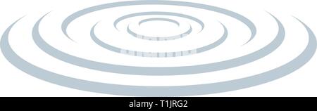 A pond or pool with graphic circular ripples of water emanating out from the center Stock Vector