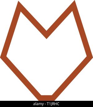 single line shape fox head design graphic Stock Vector