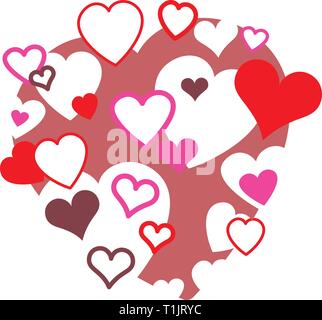 A cloud of hearts, positive & reversed out Stock Vector