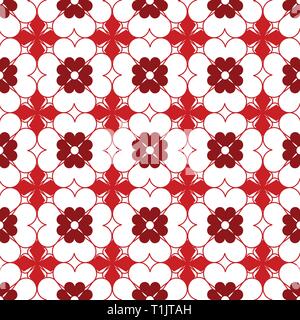 Heart shapes pattern combination in groups & combinations making geometrical designs & wallpaper style patterns Stock Vector